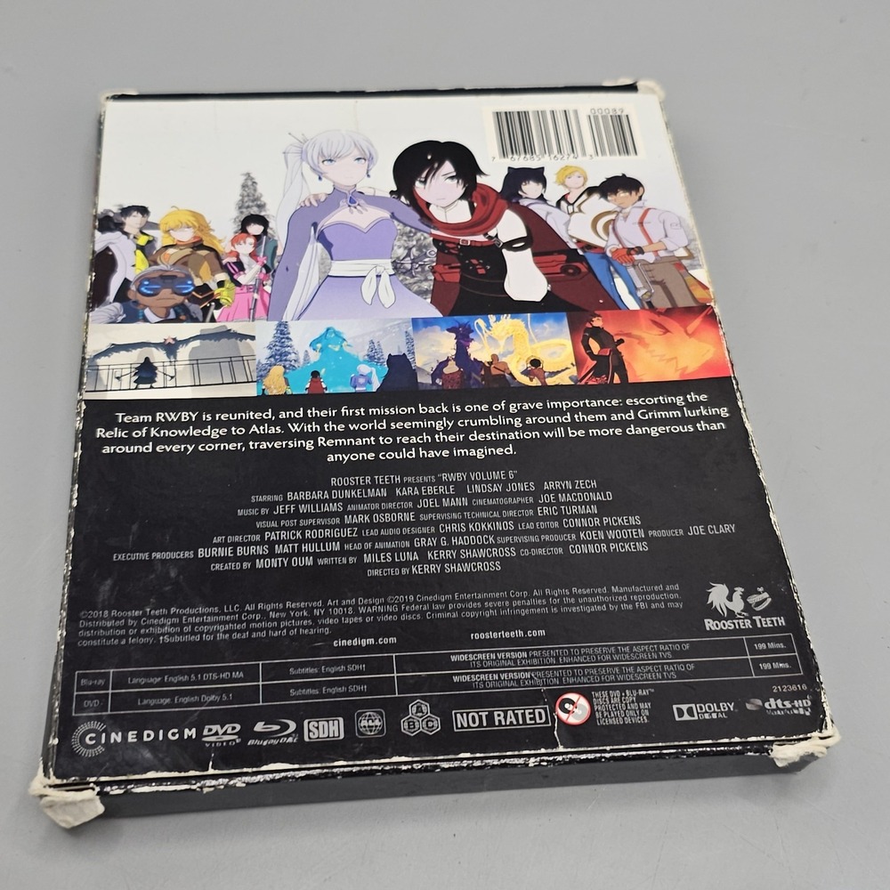 RWBY Volume 6 Blu-ray + DVD Combo Pack 2019 Excellent Condition - Picture 7 of 7